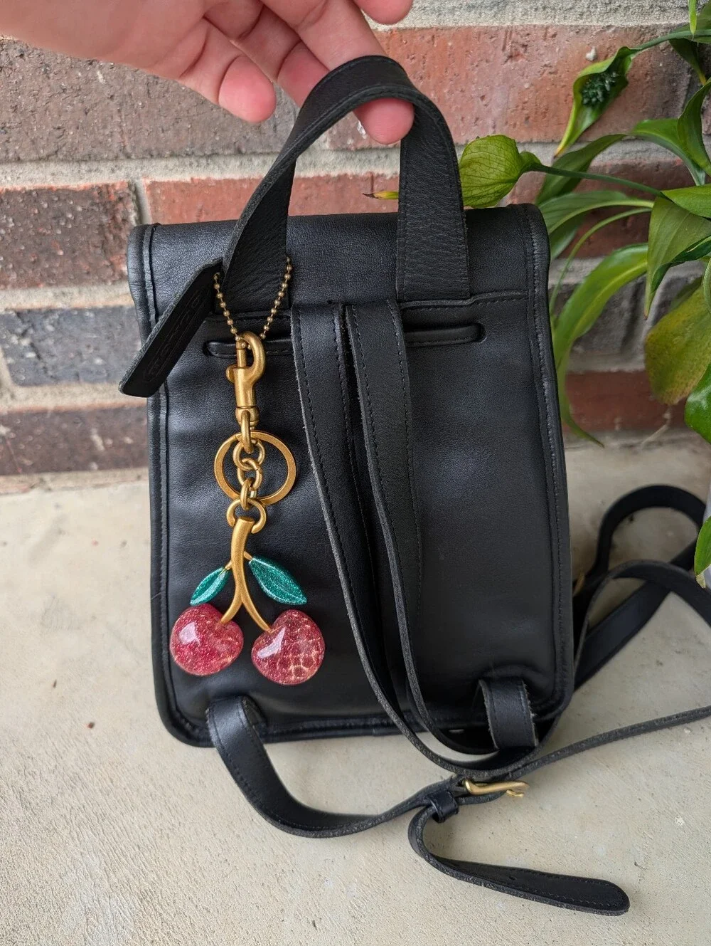 🖤 Vintage 90's Coach #9960 Adjustable Unisex Smooth Leather Mini Backpack, 🖤
